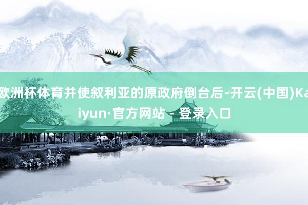 欧洲杯体育并使叙利亚的原政府倒台后-开云(中国)Kaiyun·官方网站 - 登录入口