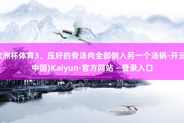 欧洲杯体育3、压好的骨汤肉全部倒入另一个汤锅-开云(中国)Kaiyun·官方网站 - 登录入口