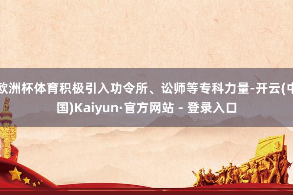 欧洲杯体育积极引入功令所、讼师等专科力量-开云(中国)Kaiyun·官方网站 - 登录入口