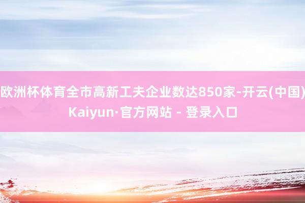 欧洲杯体育全市高新工夫企业数达850家-开云(中国)Kaiyun·官方网站 - 登录入口
