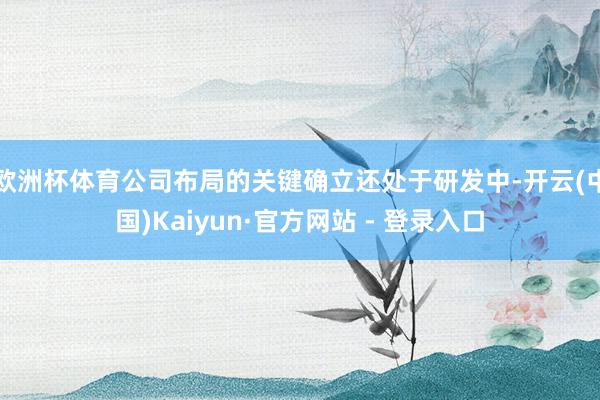 欧洲杯体育公司布局的关键确立还处于研发中-开云(中国)Kaiyun·官方网站 - 登录入口