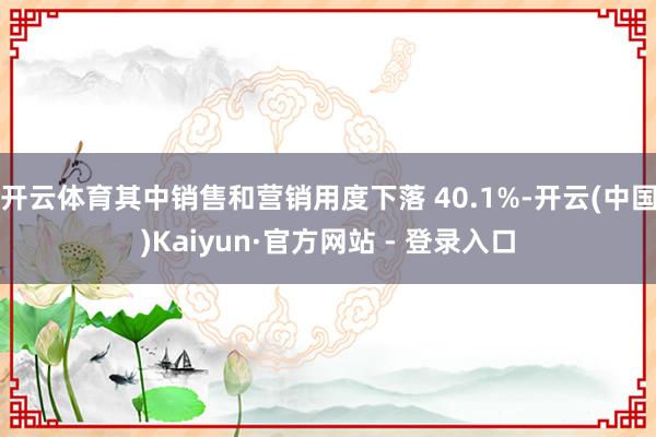 开云体育其中销售和营销用度下落 40.1%-开云(中国)Kaiyun·官方网站 - 登录入口