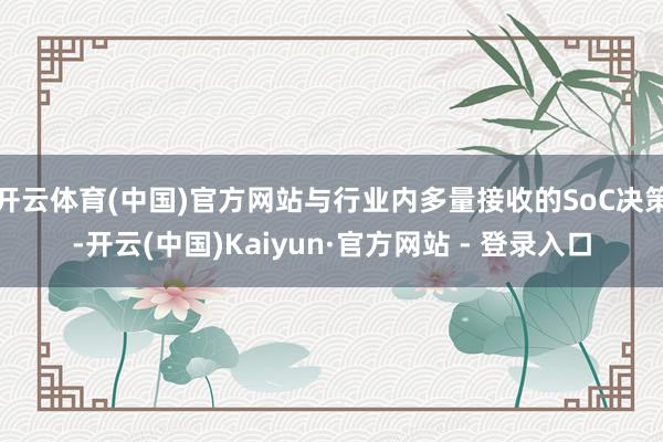 开云体育(中国)官方网站与行业内多量接收的SoC决策-开云(中国)Kaiyun·官方网站 - 登录入口