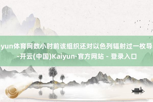 开yun体育网数小时前该组织还对以色列辐射过一枚导弹-开云(中国)Kaiyun·官方网站 - 登录入口