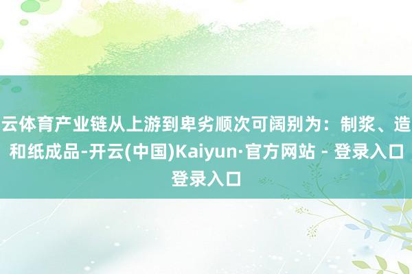 开云体育产业链从上游到卑劣顺次可阔别为：制浆、造纸和纸成品-开云(中国)Kaiyun·官方网站 - 登录入口